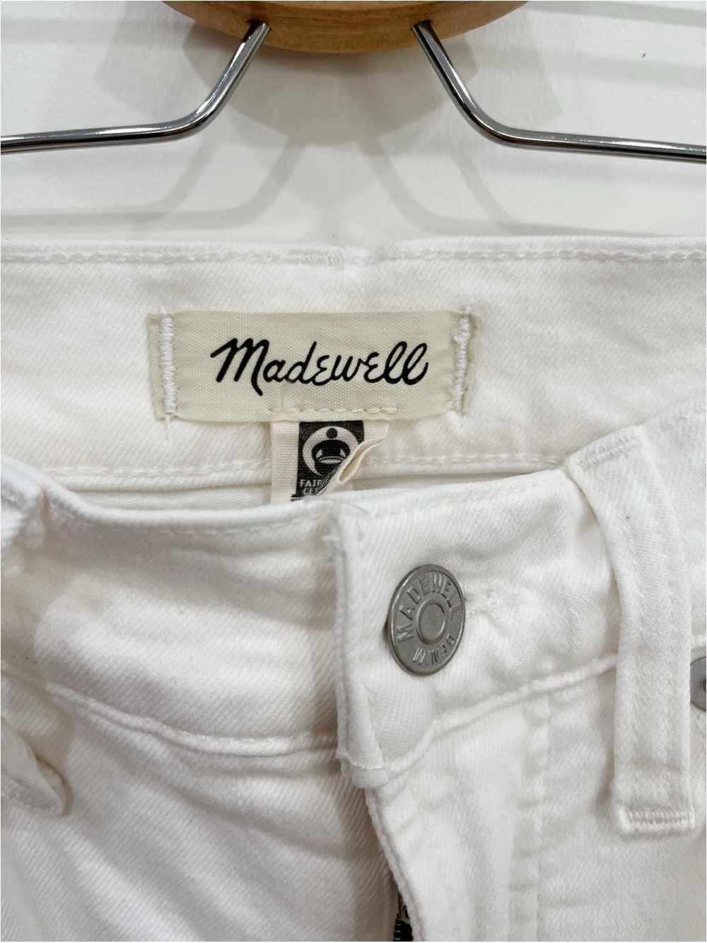 Madewell The Perfect Vintage Wide Leg Crop Jeans White High Rise Size 25 - Picture 5 of 12